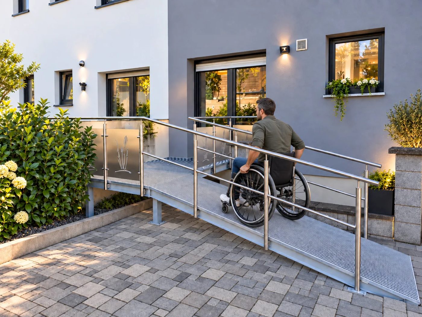 Rampe für Rollstuhl am Hauseingang