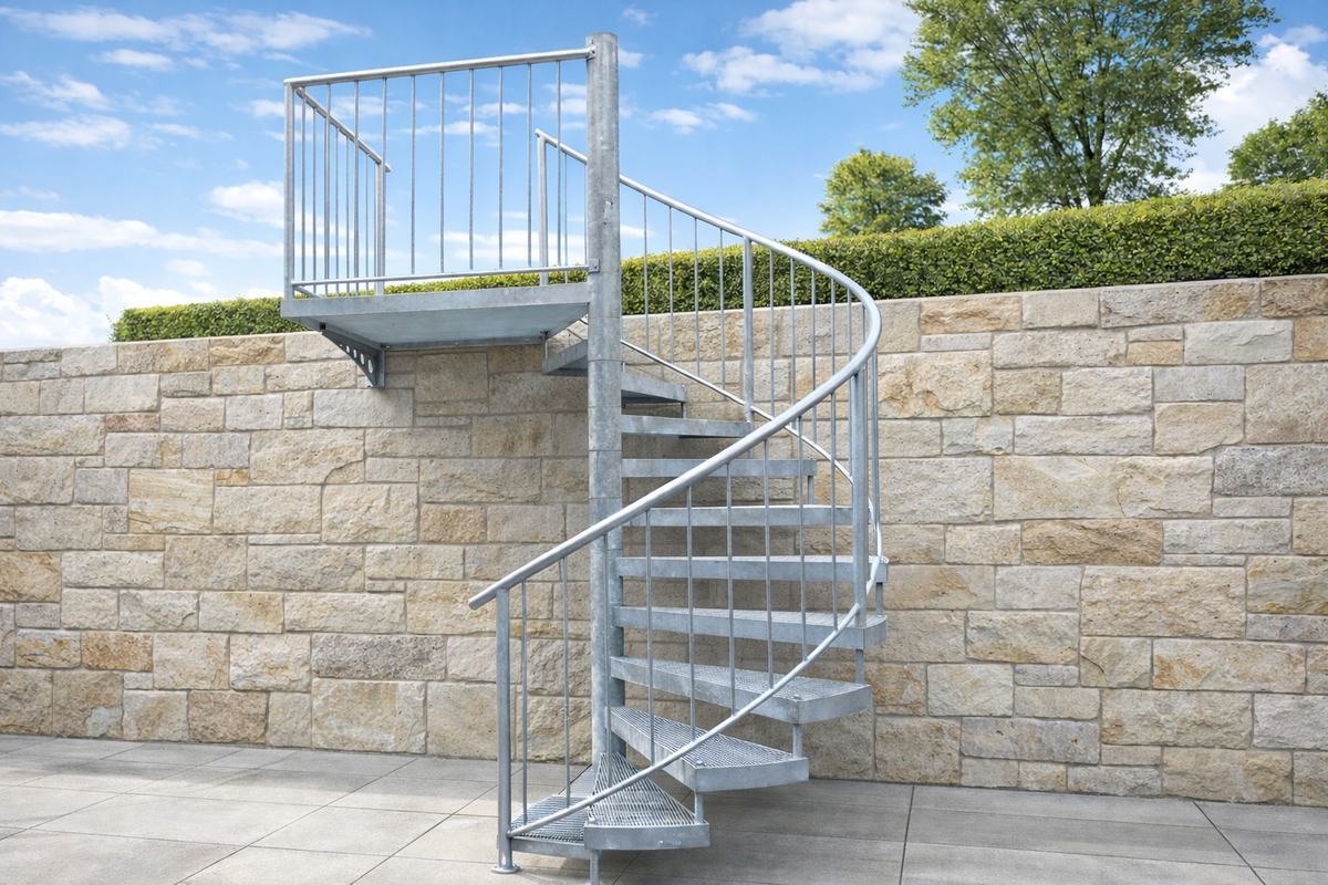 Spindeltreppe, verzinkt